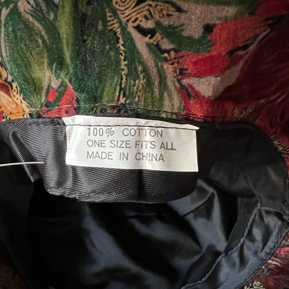 Vintage Y2K 2000s Floral Baroque Velvet Printed Bucket Hat One Size - Picture 9 of 9